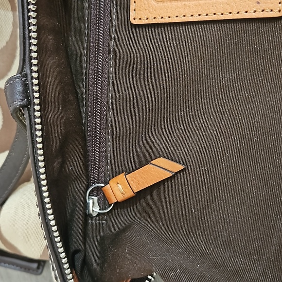 COACH F13548 AUTHENTIC SHOULDER BAG TAN, BROWN SIGNATURE CANVAS PREOWNED - Picture 11 of 12